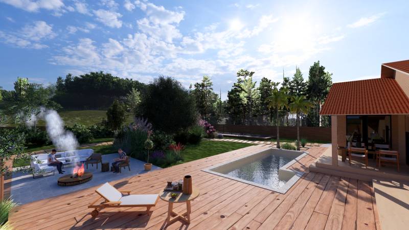 Projet d’aménagement paysager à Mimizan : création de jardin méditerranéen et espaces extérieurs sur mesure